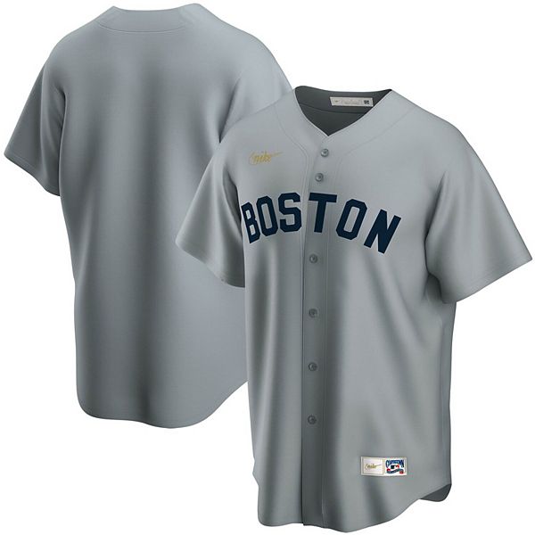 Men's Majestic Gray Boston Red Sox Cooperstown Cool Base Team Jersey