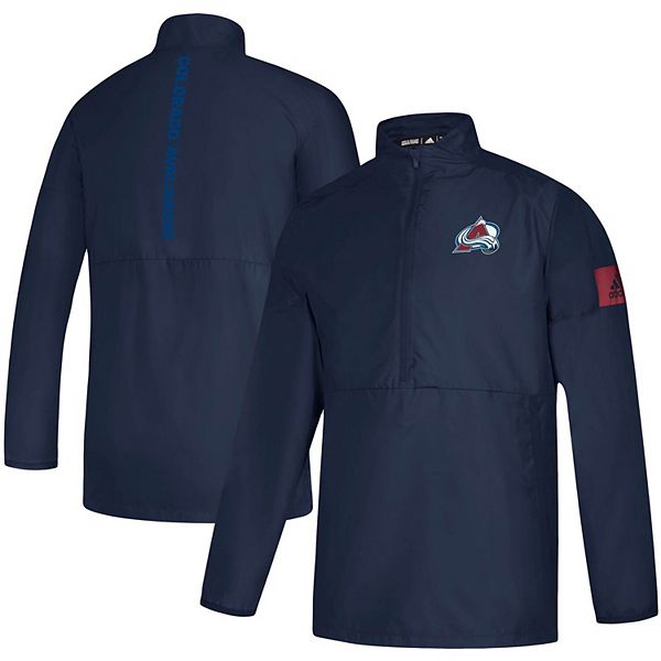 Men's adidas Navy Colorado Avalanche Game Mode Quarter-Zip Jacket