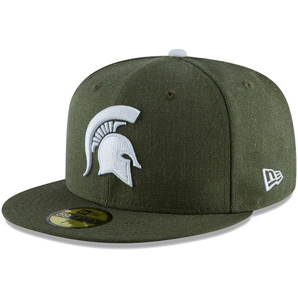 Men's New Era Heathered Green Michigan State Spartans Hype 59FIFTY ...