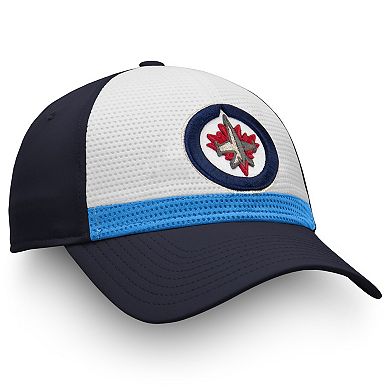 Men's Fanatics Branded White/Navy Winnipeg Jets Breakaway Current Jersey Flex Hat