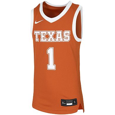 Youth Nike #1 Orange Texas Longhorns Replica Team Basketball Jersey