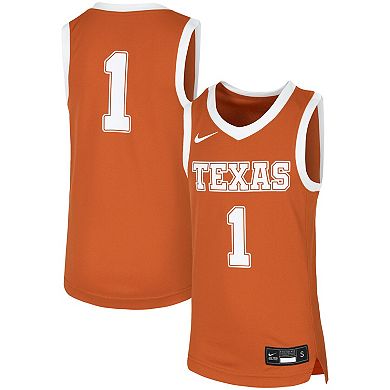 Youth Nike #1 Orange Texas Longhorns Replica Team Basketball Jersey