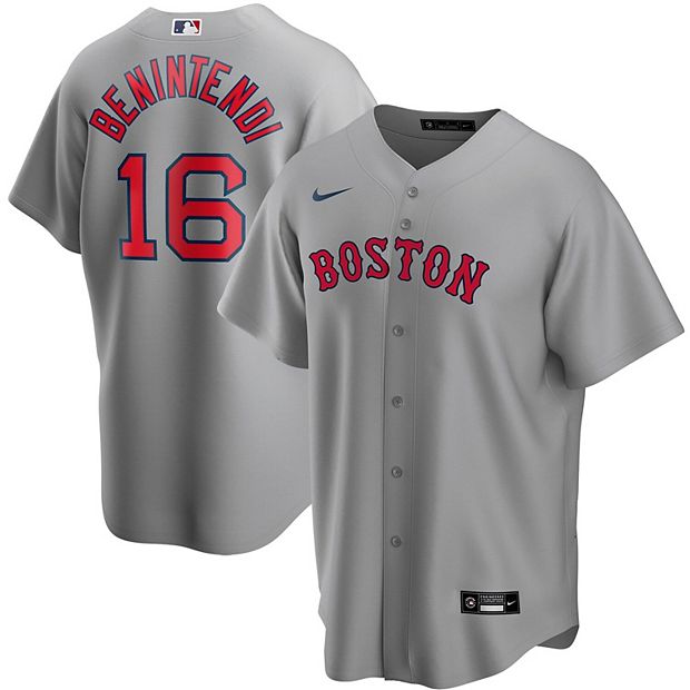 Men's Nike Andrew Benintendi Gray Boston Red Sox Road Replica Player Name  Jersey