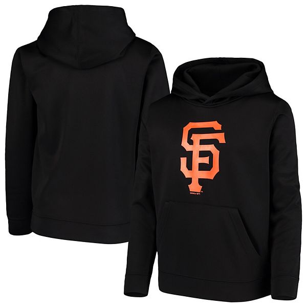 Youth Black San Francisco Giants Logo Twill Fleece Pullover Hoodie