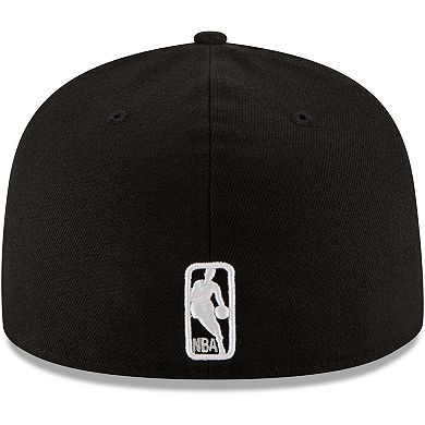 Men's New Era Black Houston Rockets Black & White Logo 59FIFTY Fitted Hat