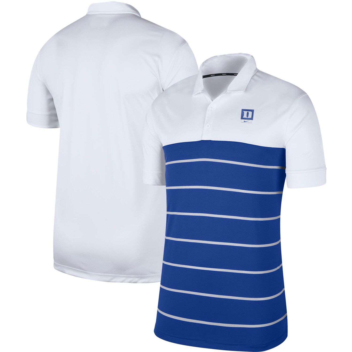nike blue striped polo shirt