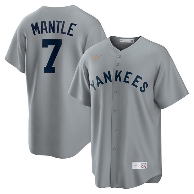 Men's Nike Mickey Mantle Gray New York Yankees Road Cooperstown Collection  Player Jersey