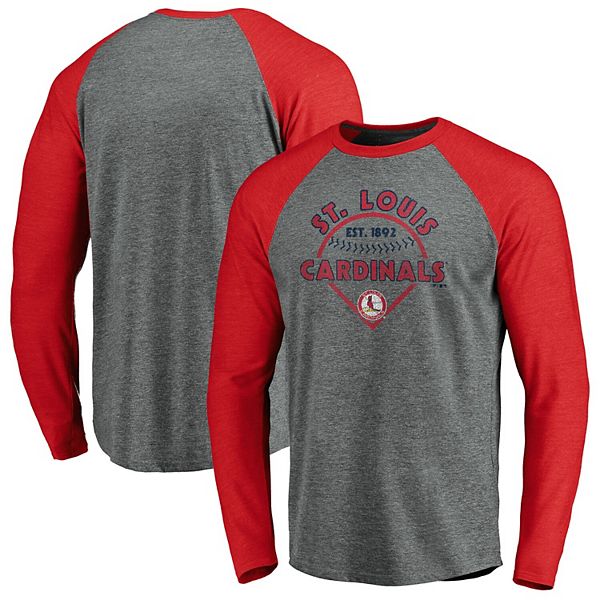 Men's Fanatics Branded Heathered Gray/Red St. Louis Cardinals True ...