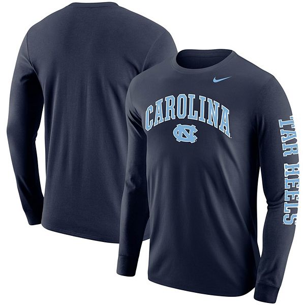 Men's Nike Navy North Carolina Tar Heels Arch & Logo Two-Hit Long ...