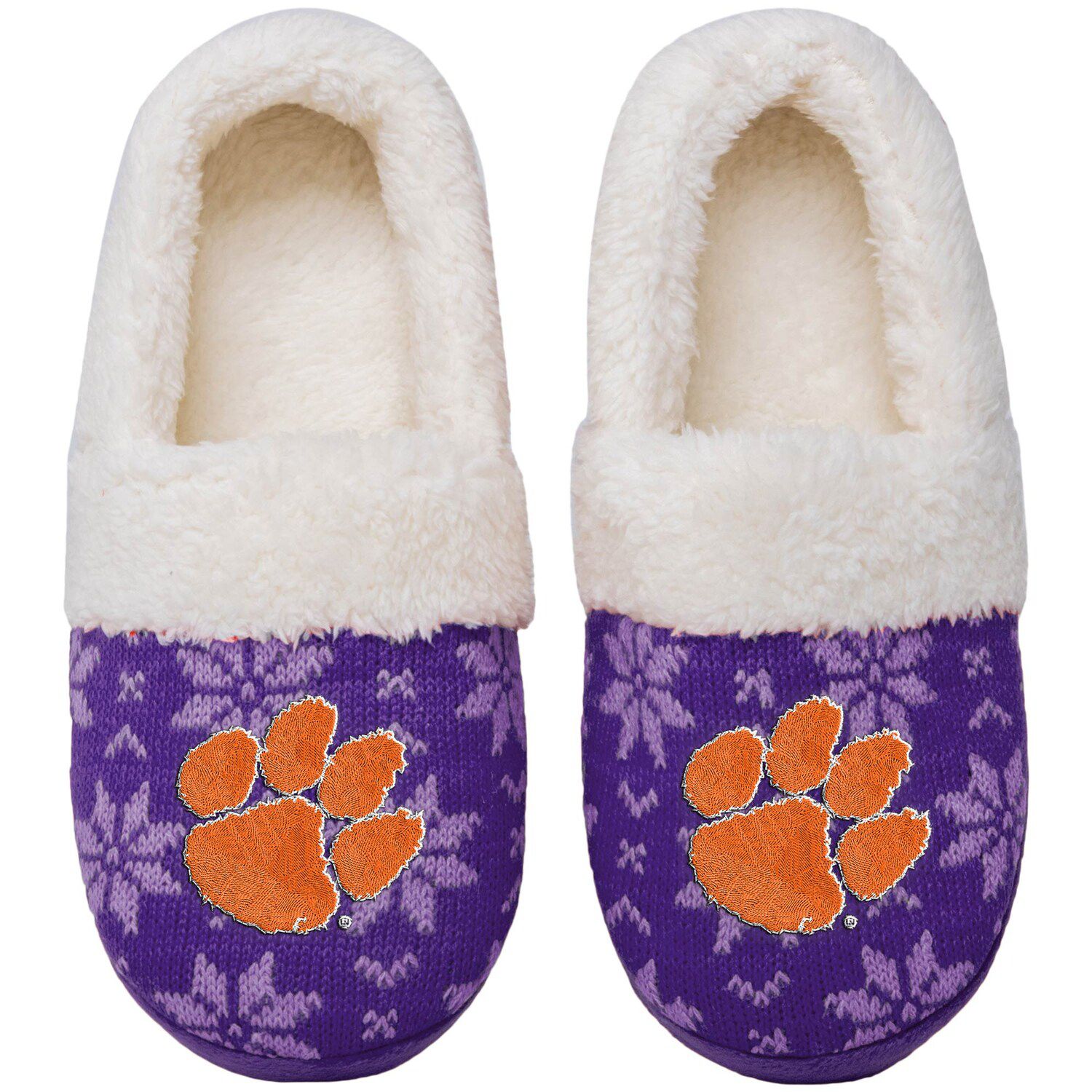 purple moccasin slippers