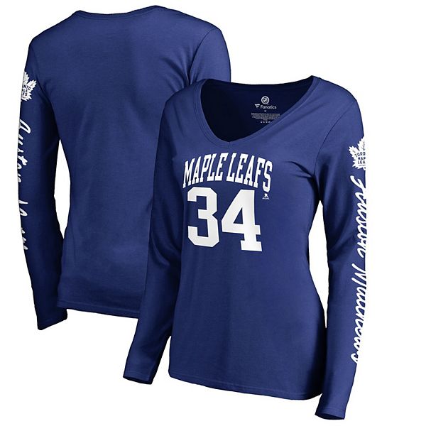 Women's Fanatics Branded Auston Matthews Blue Toronto Maple Leafs Name and  Number V-Neck T-Shirt