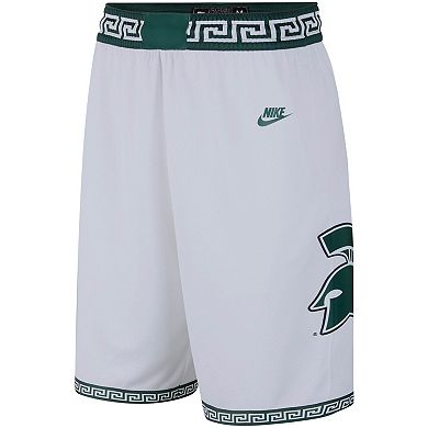 Men's Nike White Michigan State Spartans Limited Retro Basketball Shorts