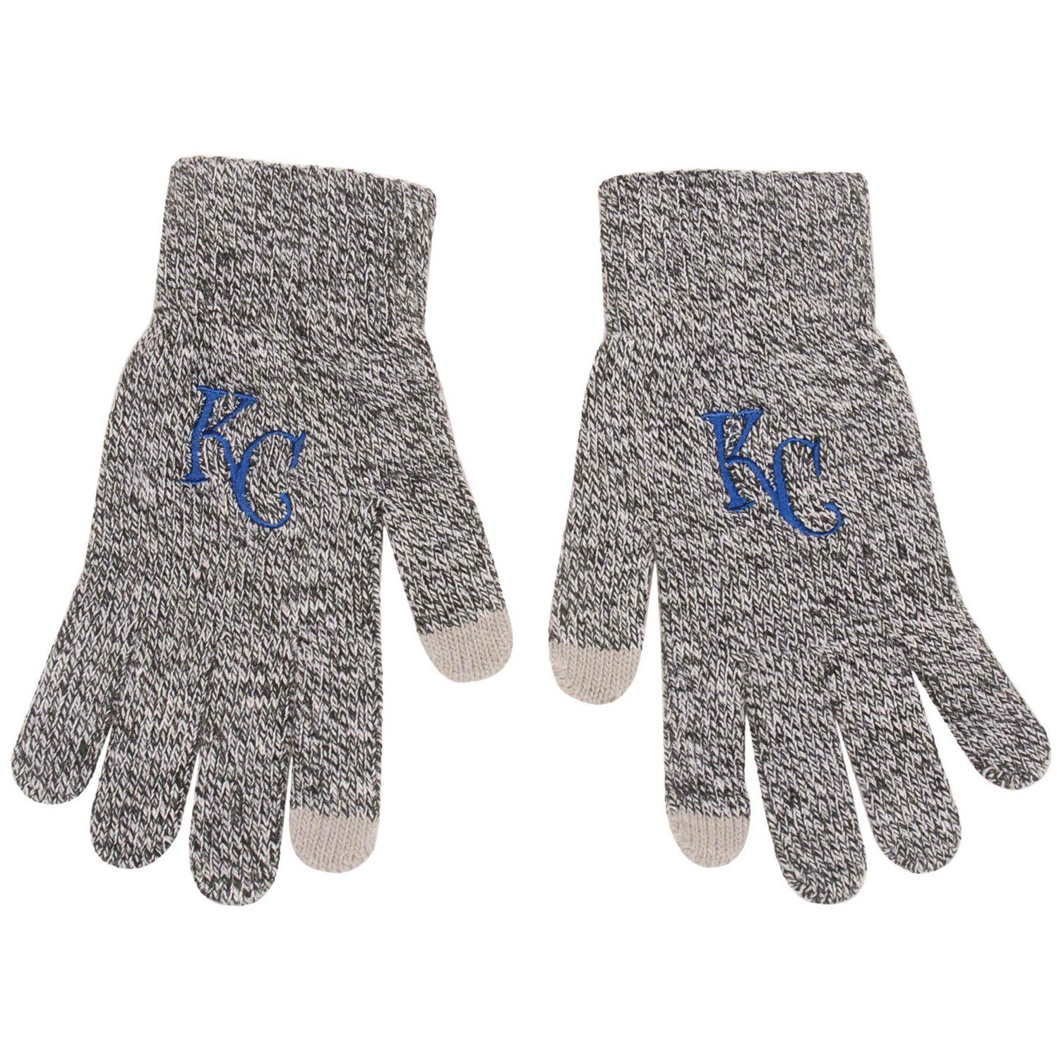 gray knit gloves