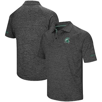 Men's Colosseum Black Michigan State Spartans Big & Tall Down Swing Polo