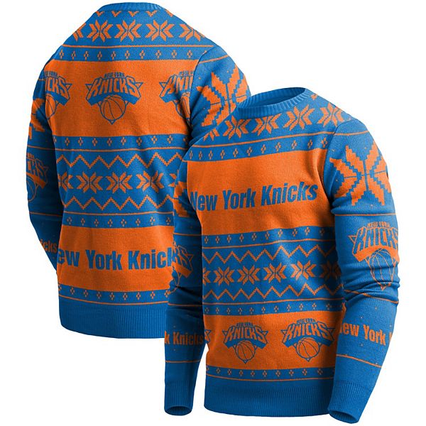Men's Blue New York Knicks Ugly Pullover Sweater