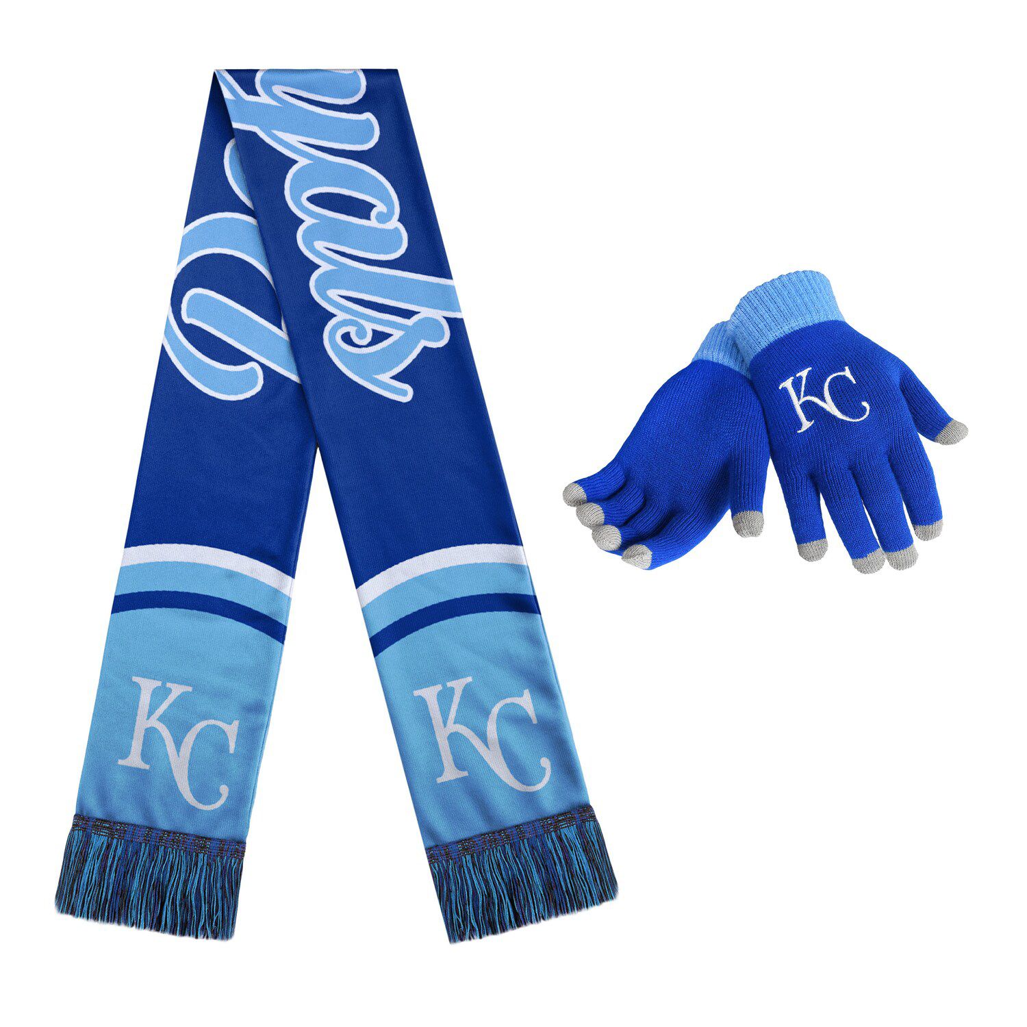 Women's WEAR by Erin Andrews Kansas City Chiefs Striped Scarf & Gloves Set