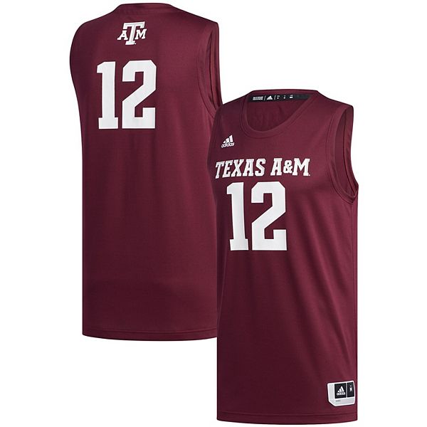Men's adidas #12 Maroon Texas A&M Aggies Swingman Basketball Jersey