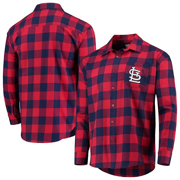 Lids St. Louis Cardinals Antigua Ease Flannel Button-Up Long Sleeve Shirt -  Red/White