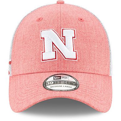 Men's New Era Scarlet Nebraska Cornhuskers Logo Turn 39THIRTY Flex Hat