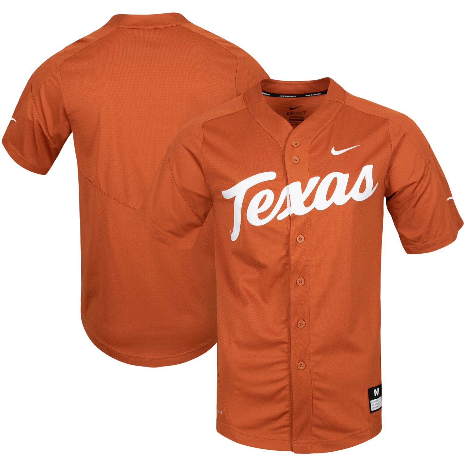 nike texas longhorns baseball jersey