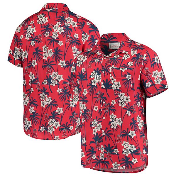 Men S Red Los Angeles Angels Floral Button Up Shirt - shaded shirt for boys short sleeve orange roblox