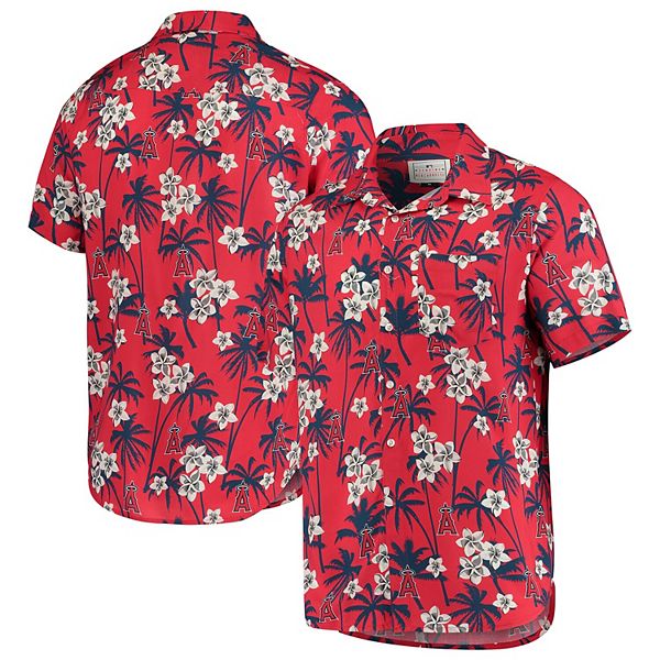 Men's Red Los Angeles Angels Floral Button-Up Shirt