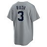 Men's Nike Babe Ruth Gray New York Yankees Road Cooperstown Collection Player Jersey