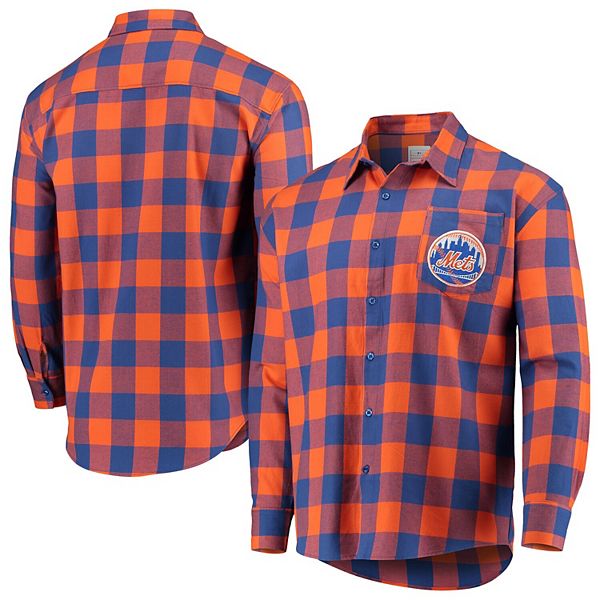 New York Mets MLB Mens Bowling Stripe Button Up Shirt