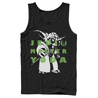 Men's Star Wars: Clone Wars Yoda Jedi Master Text Overlay Tank Top