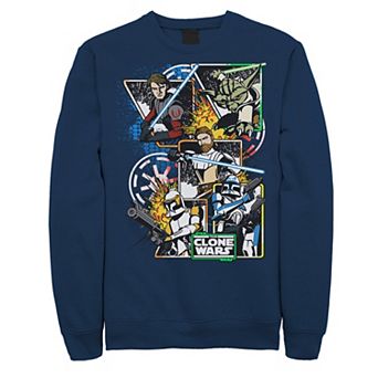 Men's Star Wars: The Clone Wars Group Shot Comic Panels Sweatshirt