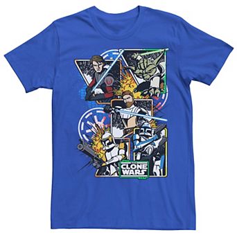Men's Star Wars: The Clone Wars Group Shot Comic Panels Tee