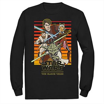 Men's Star Wars: Clone Wars Jedi Group Shot Retro Line Tee