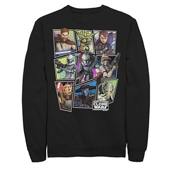Men's Star Wars Clone Wars Square Group Photos Sweatshirt