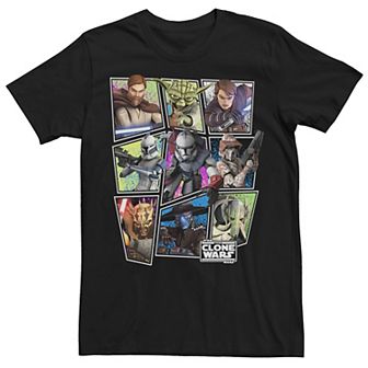 Men's Star Wars Clone Wars Square Group Photos Tee