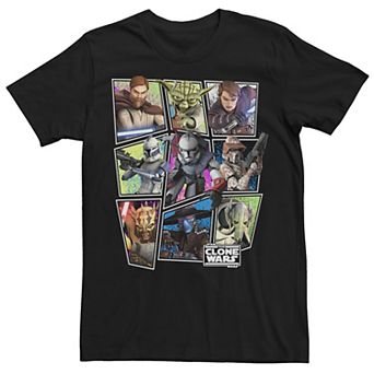 Men's Star Wars Clone Wars Square Group Photos Tee