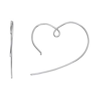 PRIMROSE Sterling Silver Heart Threader Earrings