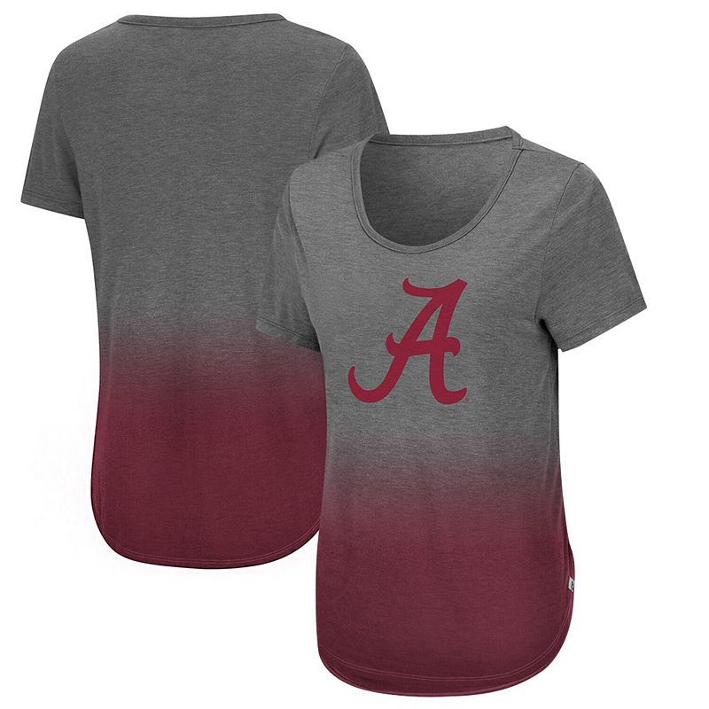 UPC 194752015082 product image for Women's Colosseum Gray Alabama Crimson Tide Know Ya Boo Dip-Dye Ombre T-Shirt, S | upcitemdb.com