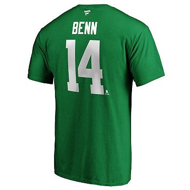 Men's Fanatics Branded Jamie Benn Kelly Green Dallas Stars Authentic Stack Name & Number T-Shirt