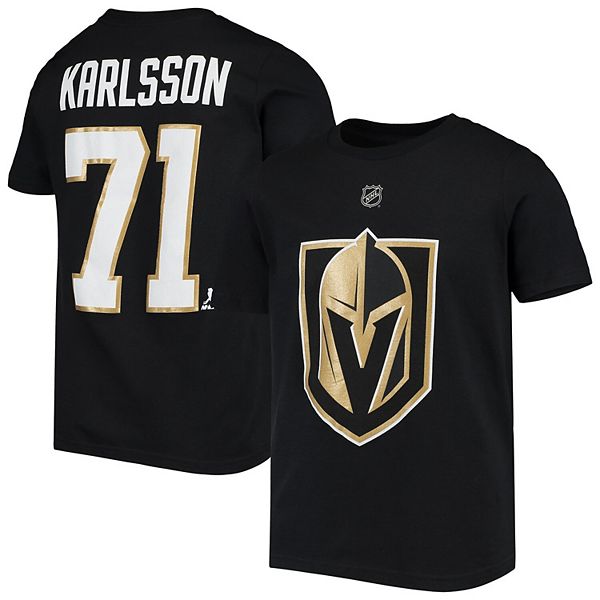 Youth William Karlsson Black Vegas Golden Knights Player Name Number T Shirt