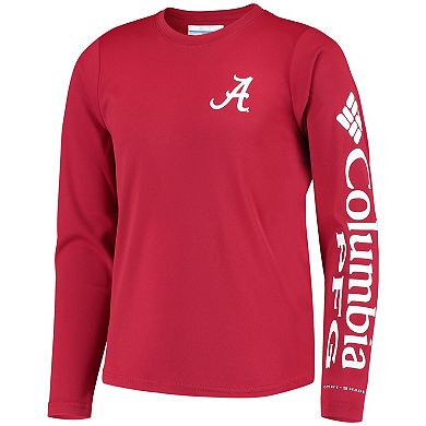 Youth Crimson Alabama Crimson Tide PFG Terminal Tackle Long Sleeve Omni-Shade T-Shirt