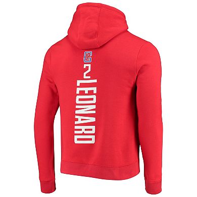 Men's Fanatics Branded Kawhi Leonard Red LA Clippers Playmaker Name & Number Fitted Pullover Hoodie