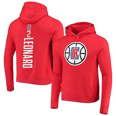 Men's Fanatics Branded Kawhi Leonard Red LA Clippers Playmaker Name & Number Fitted Pullover Hoodie