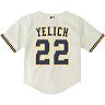 Toddler Nike Christian Yelich Cream Milwaukee Brewers Home 2020 Replica Player Jersey