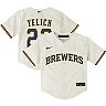 Toddler Nike Christian Yelich Cream Milwaukee Brewers Home 2020 Replica Player Jersey