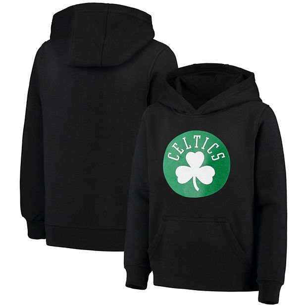 Youth Black Boston Celtics Primary Logo Fleece Pullover Hoodie