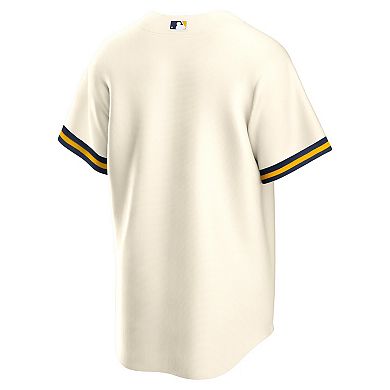 Men's Nike Cream Milwaukee Brewers Home Replica Team Jersey