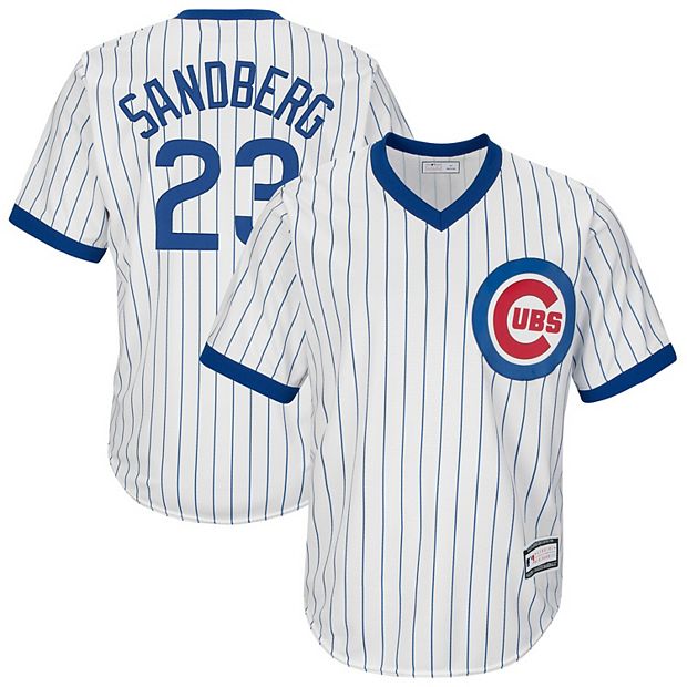 Men's Ryne Sandberg White/Royal Chicago Cubs Home Cooperstown Collection  Replica Player Jersey