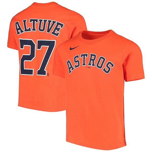 Youth Nike Jose Altuve Orange Houston Astros Player Name & Number T-Shirt