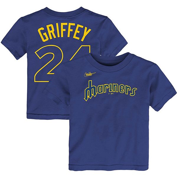 Seattle Mariners #34 Navy Kids Name & Number Player T-Shirt Outerstuff Ken Griffey Jr