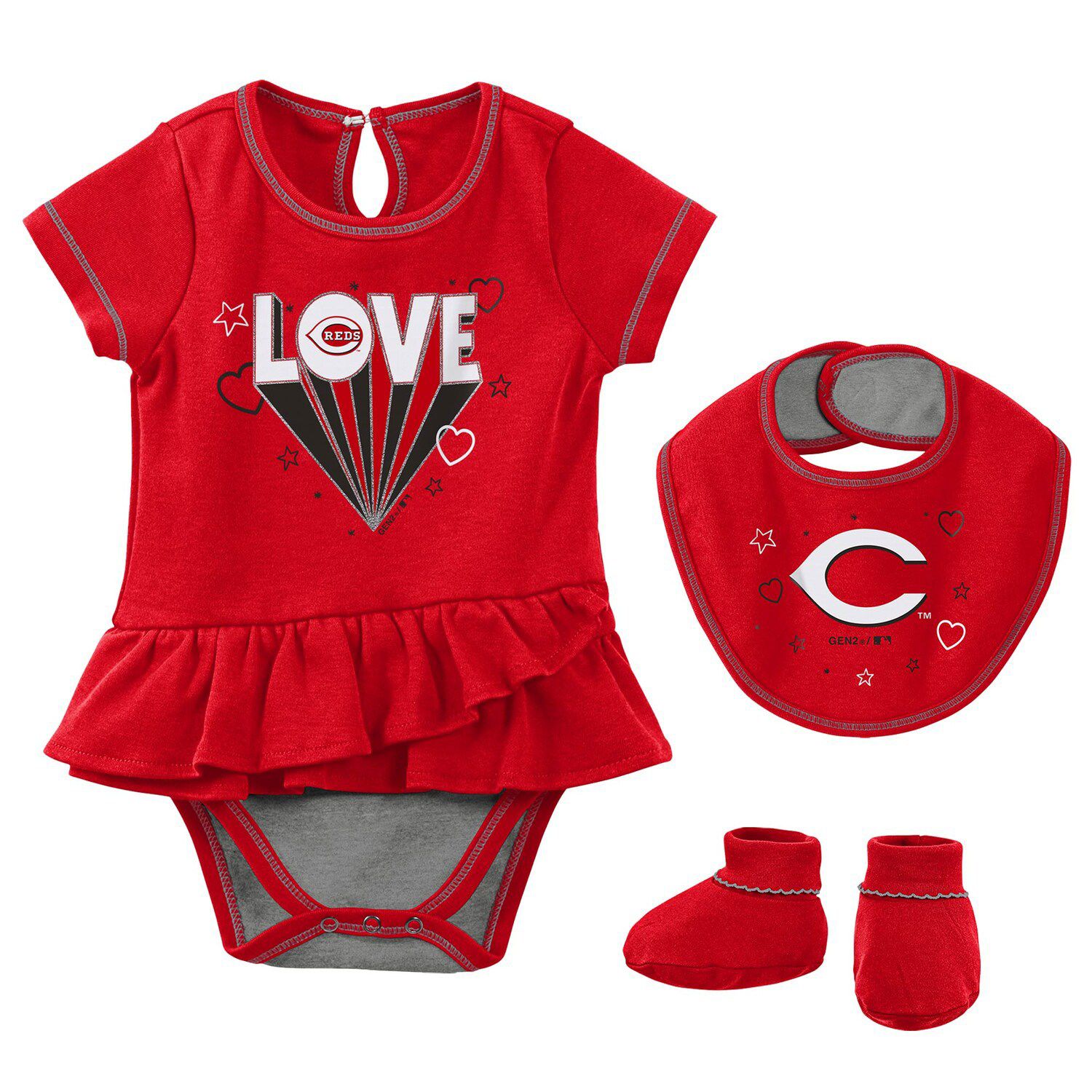 St. Louis Cardinals Girls Infant Sweet Spot Three-Piece Bodysuit, Skirt &  Booties Set - White/Red